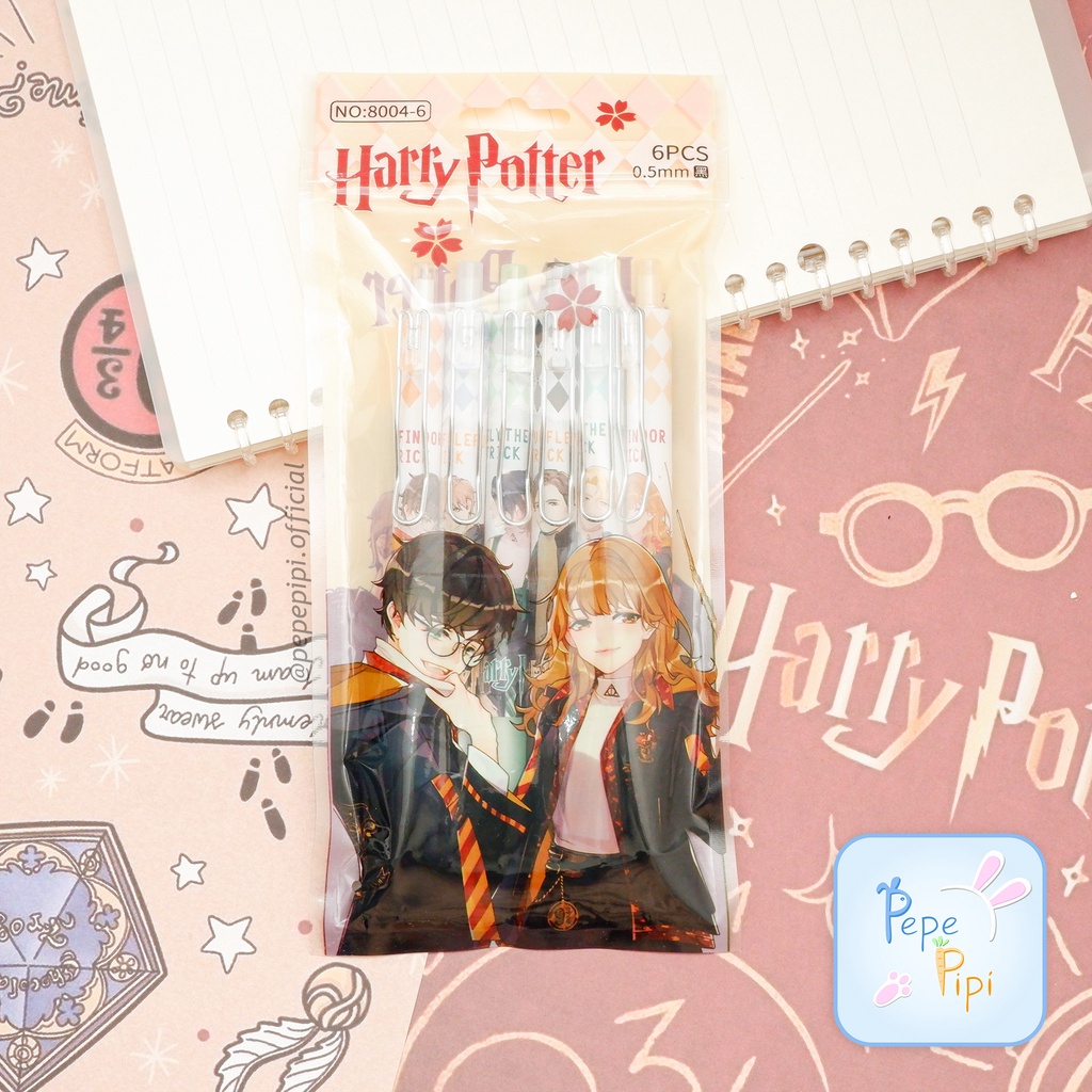 Pena Mekanik No. 8004-6 Harry Potter 0.5 mm Isi 6 Hogwarts Pulpen Cetek Tinta Hitam Pen Bolpen Mekanik