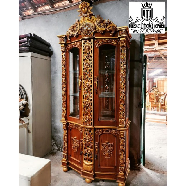 Lemari hias | Bufet pajangan | Bufet Shima | Lemari jati | bufet hias jati