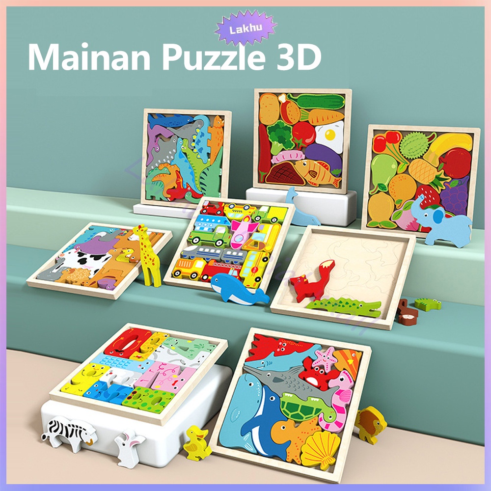JCHO Wooden puzzle kayu anak puzzle edukasi anak jigsaw puzzle