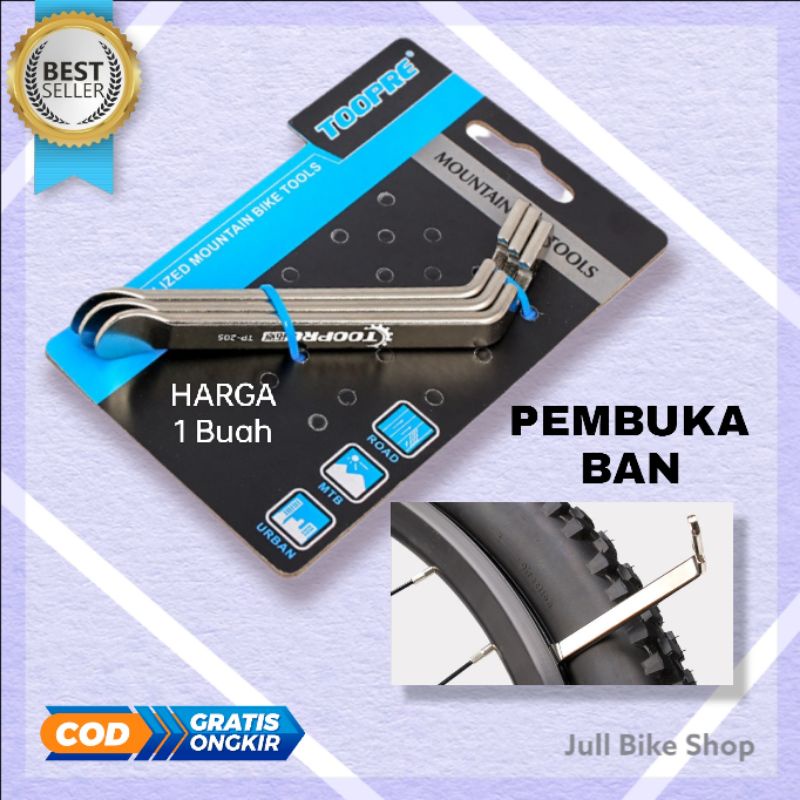 1 BUAH Alat congkelan ban stainless steel sepeda repair pembuka congkel TOOPRE Topre