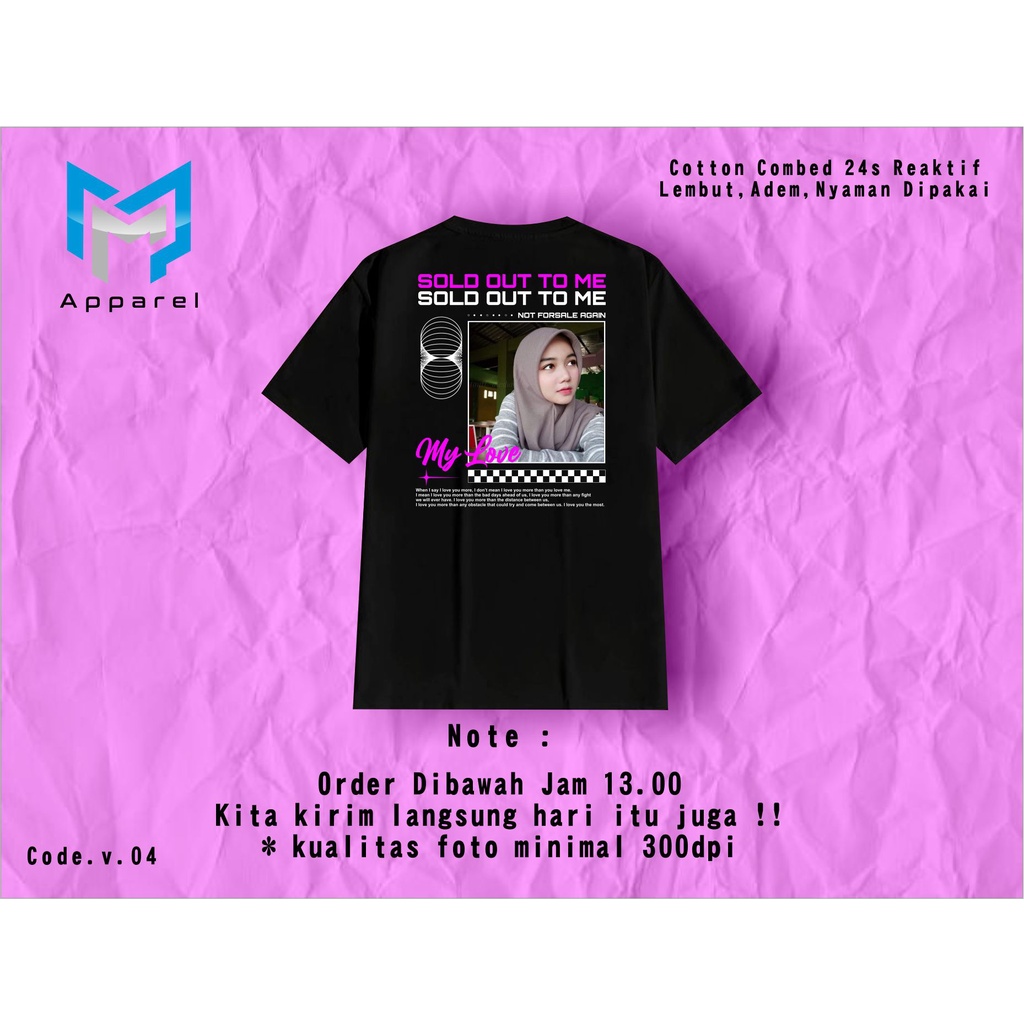 KAOS CUSTOM FOTO 04 | KAOS COUPLE | KAOS DESAIN ESTETIK | KAOS VIRAL BUCIN |