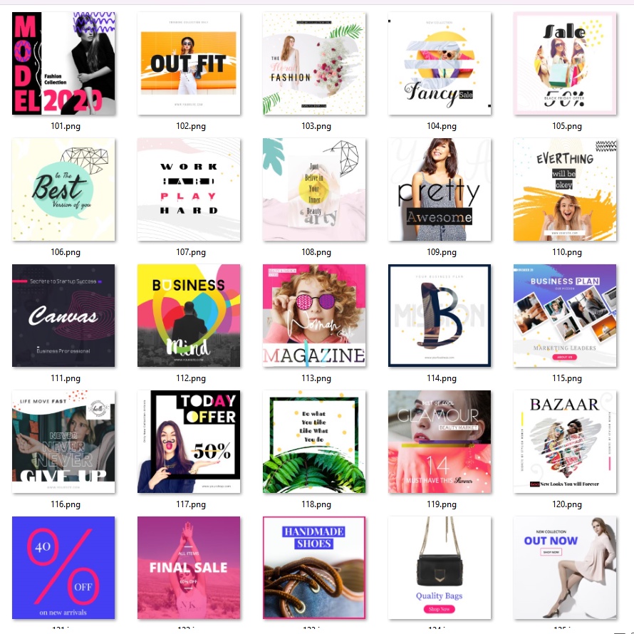 140 Insta Templates For Photoshop
