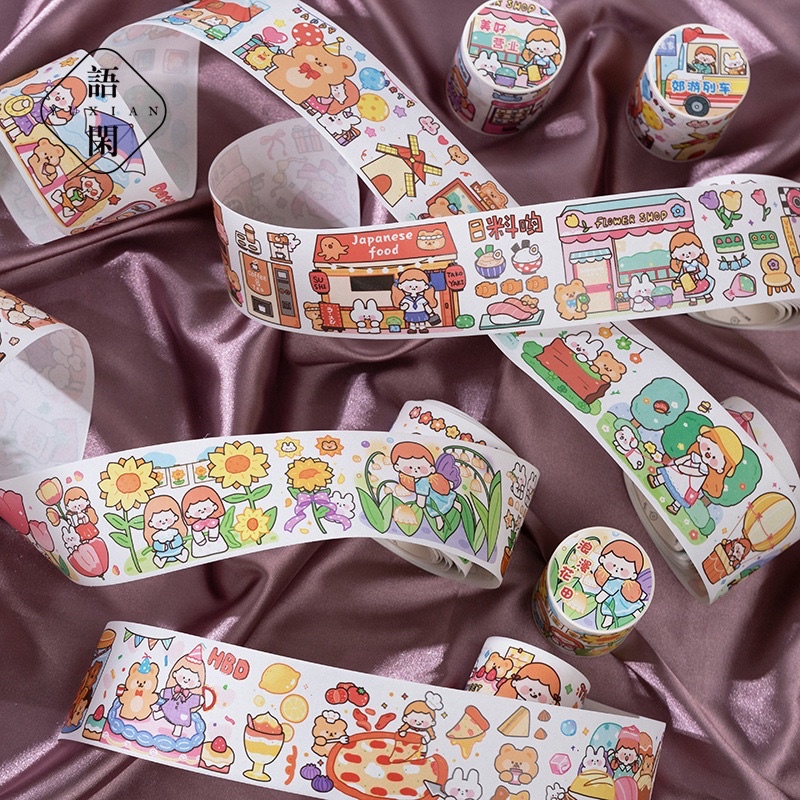 

Blanja.ids Roll Stiker Washi Karakter Lucu(5cmx3M) / Stiker Motif kartun / Stiker Motif Lucu/ wasi tape deco tape scrapbook