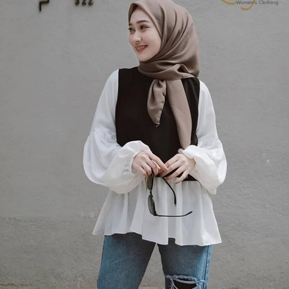 READY ✅Keyla Blouse - Blouse Big Size - Ukuran S M L XL 2XL 3XL 5L Atasan Jumbo - Blouse Jumbo|RA6