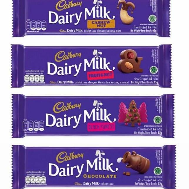 

[PRODUK EW80A] Cadbury Dairy Milk 62 gr/ 65gr Chocolate Promo HALAL EM0