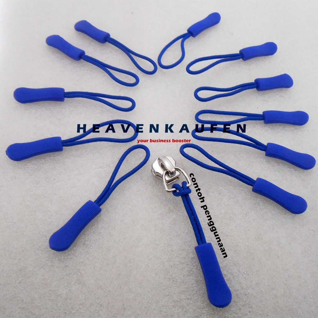 Zipper Puller Tali Variasi Tarikan Kepala Resleting Warna Biru Harga Per Lusin Untuk Pull Zipper Jaket Tas Dll