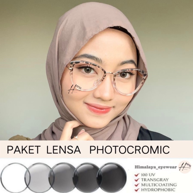 PAKET PHOTOCROMIC | Kacamata Minus | Cassie 8506 | Kacamata Wanita