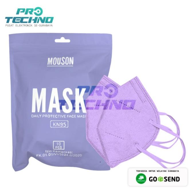 Masker KN95 UNGU MUDA - Mouson Earloop 5 Ply Murah t-technopro30 Kualitas Baik