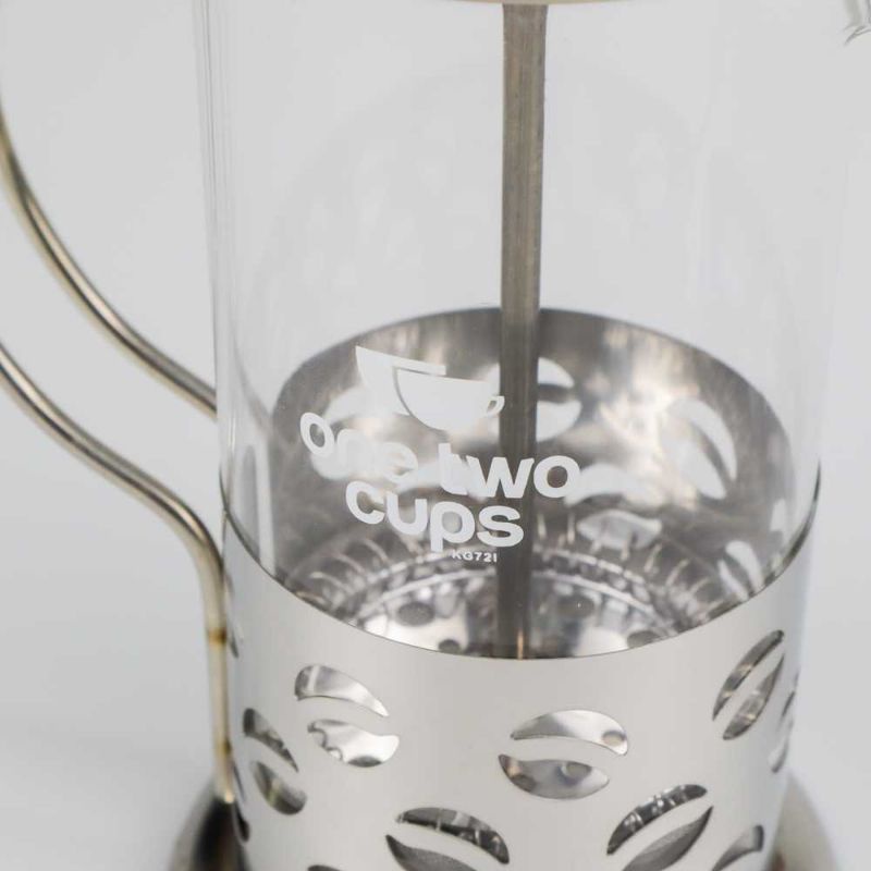 One Two Cups French Press Coffee Maker Pot Bean Pattern 350ml - KG72I