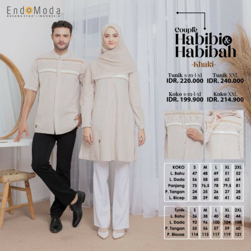 Couple Tunik dan koko Habibi dan habibah by endomoda