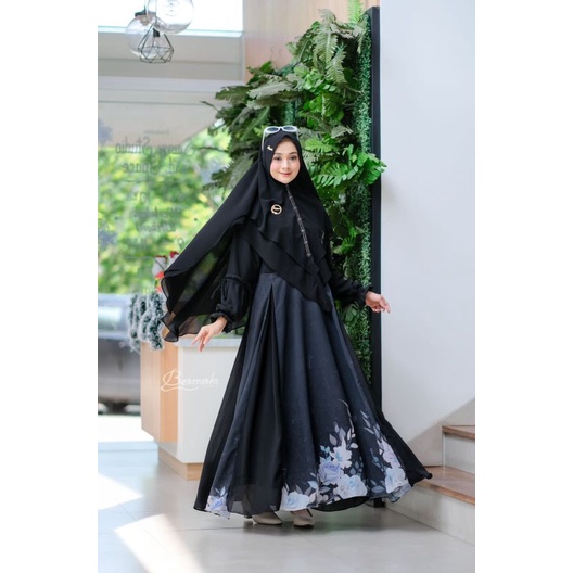 Faiza Widuri TERBARU pakaian Muslimah Gamis Set Syari Bermerks Ceruty Babydoll