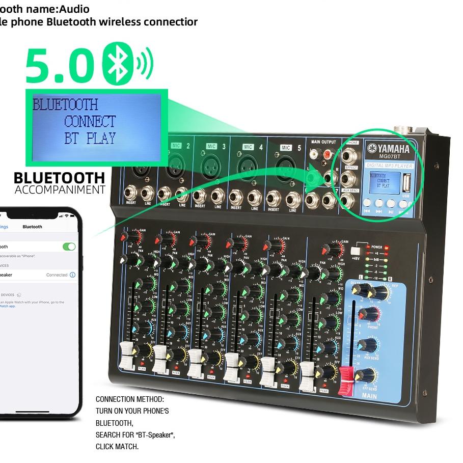 Terbaru.. YAMAHA MG04BT/MG07BT pencampur audio DJ MIXER AUDIO 4ch/7ch Mendukung pemutaran Bluetooth/