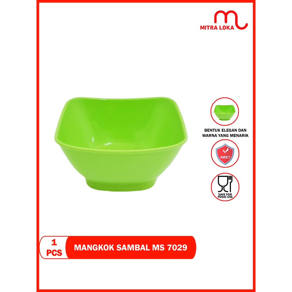 Mitra Loka Mangkok Sambel Hijau 1 Pcs MS 7029 Golden Sunkist