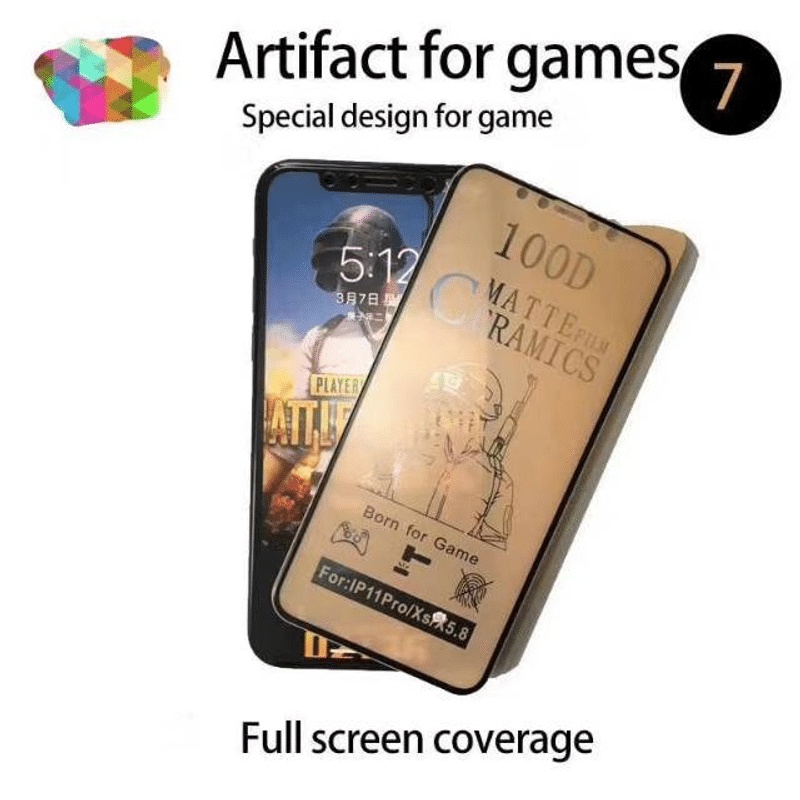 ANG Tempered Glass Ceramic Matte Anti Minyak Gamer FOR anti gores ceramic film anti retak IPhone 14 13 12 11 X XR XS 8 7 6 6S PLUS PRO MAX