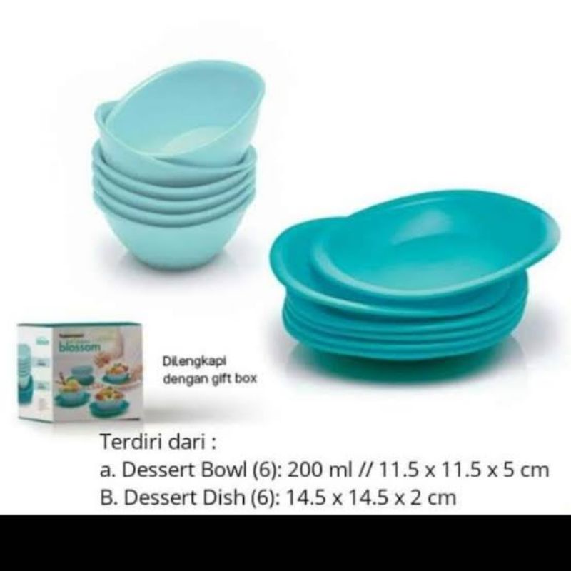 sweet blossom toska ecer tupperware mangkok dan piring kecil