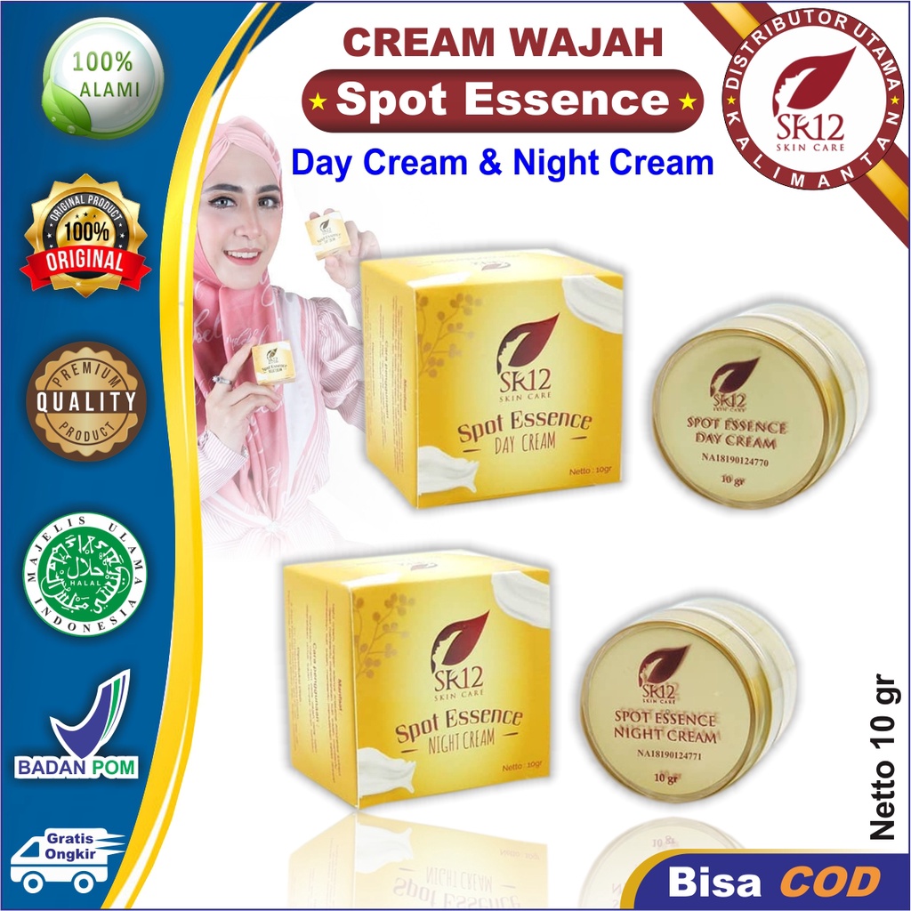 Spot Essence SR12 | Spot Essence Day Cream &amp; Spot Essence Night Cream | Krim Wajah SR12 Skincare