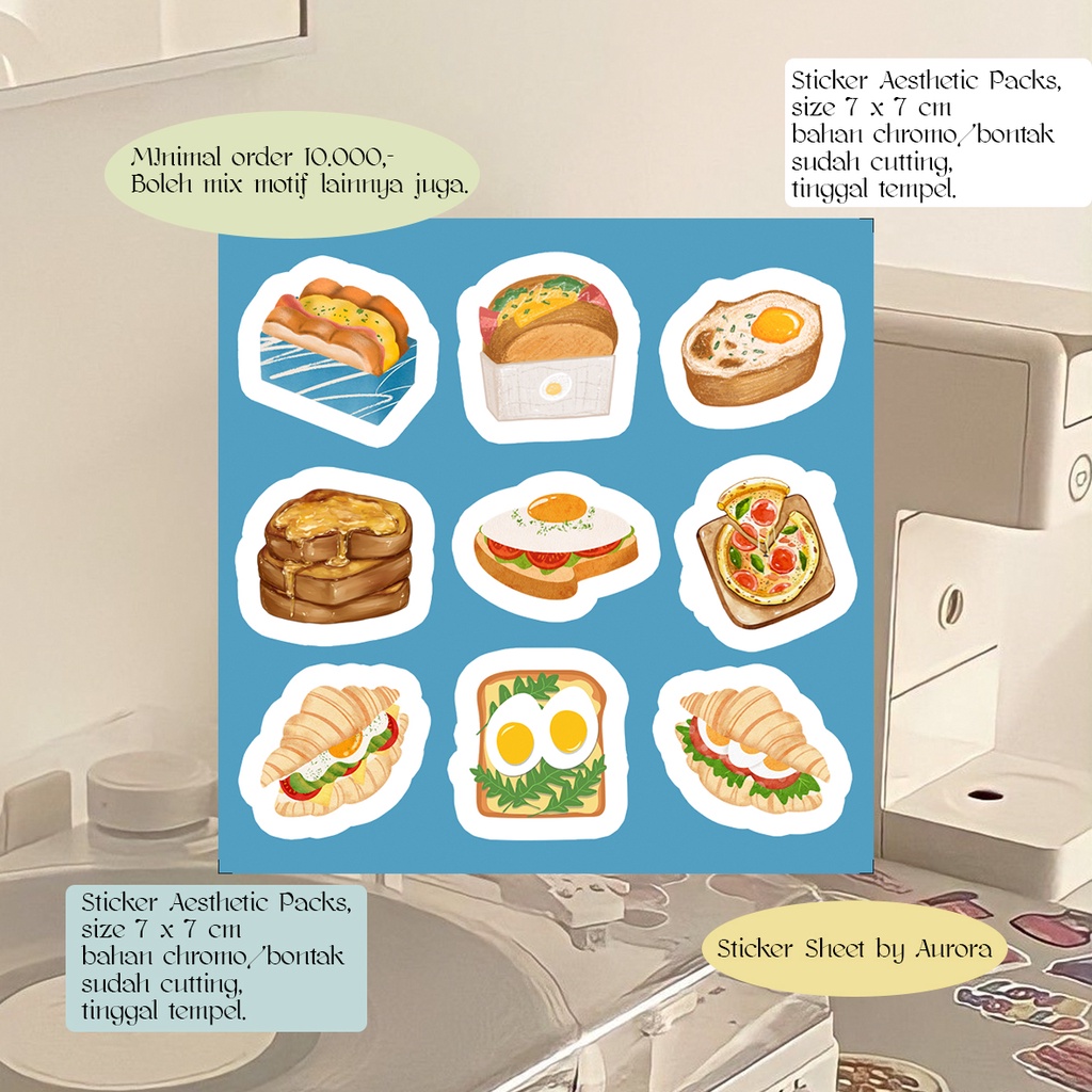 

(Part 5) Sticker Aesthetic Egg Telur Stiker Cute Custom Sticker Case Hp Cutting