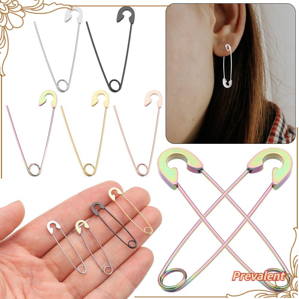 Preva Punk Pin Anting Tusuk Punk Batu Perhiasan Stainless Steel Kreatif Gesper Telinga