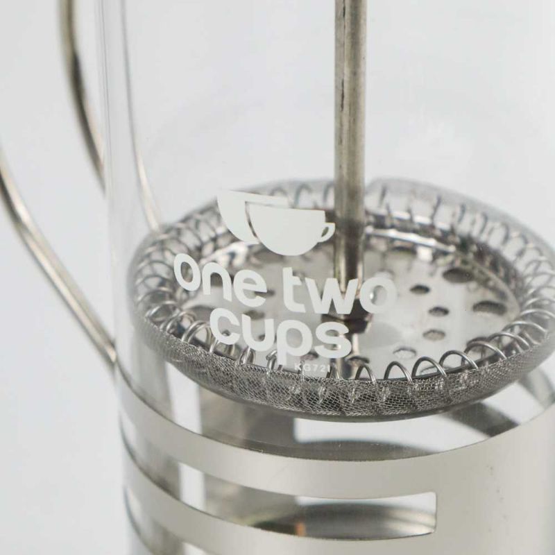 One Two Cups French Press Coffee Maker Pot Stripe Pattern 350ml - KG72I