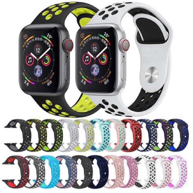 [DGS] Sport Silicone Breathable Hole Band Strap for Apple Watch Series 7/6/SE/5/4/3/2/1 [42mm 44mm 45mm]