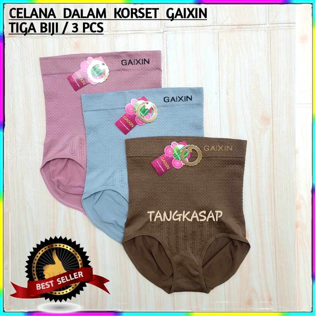 (3pcs) - Cd korset bahan super tebal,/celana semi korset mellar smpai bb 120kilo GAIXIN 7233