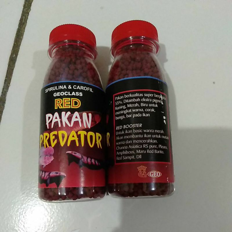 PAKAN IKAN PREDATOR RED YELLOW BLUE.SPIRULINA & CAROPHYLL