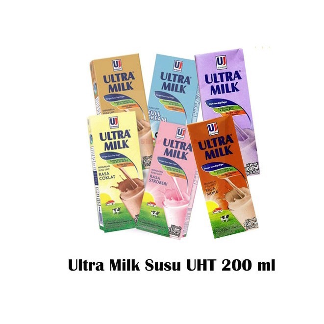 

Ultra Milk UHT / Susu Cair RTD Kotak Sedang Aneka Varian 200 ml