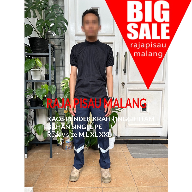 Kaos Krah Tinggi Putih Hitam Biru Dongker