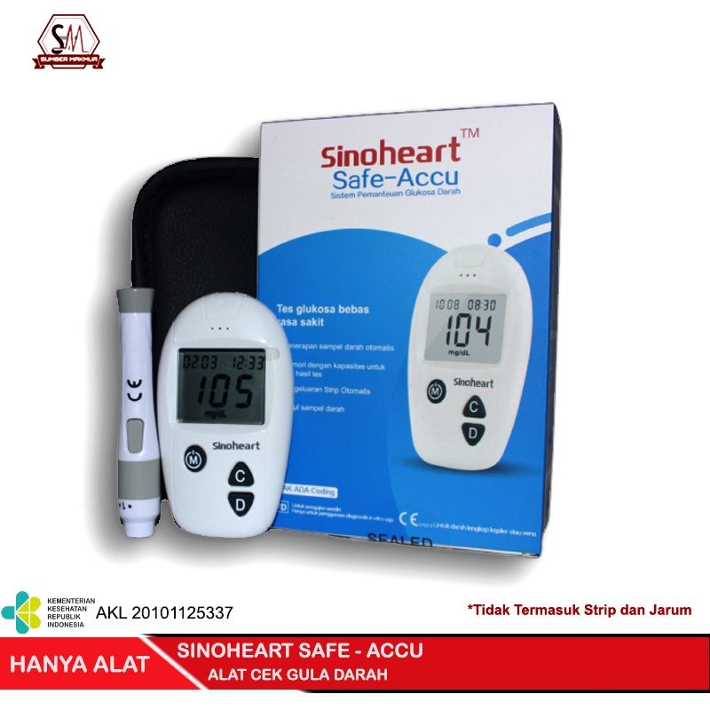 Sinocare Safe-Accu Alat Cek Gula Darah (Hanya alat)