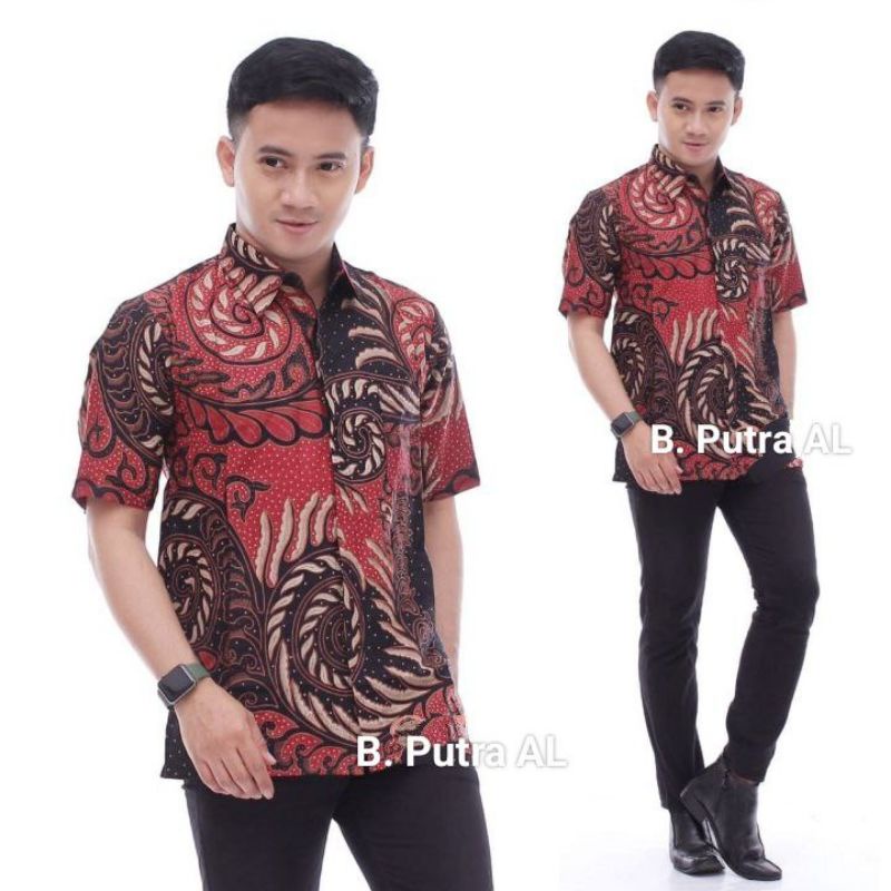 kemeja batik pria modern lengan pendek terbaru dan terlaris