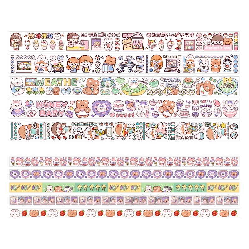 

1Pc CUTIE Washi Tape Masking Tape DIY Scrapbook Journal Premium Import Motif Momo