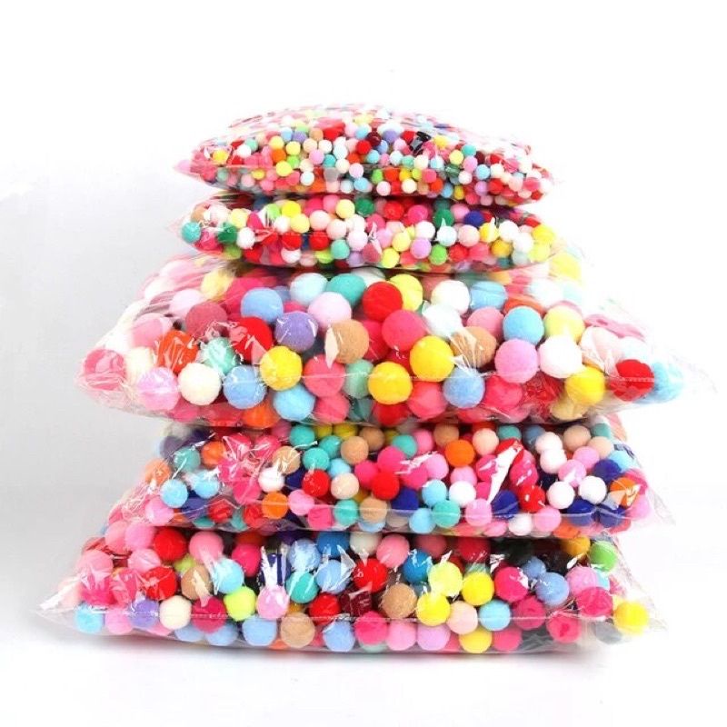 50 - 100Pcs Pompom halus import - pompom 2cm - 2.5cm - 3cm - Pompom