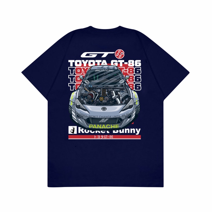 GILAN Baju Kaos T shirt Distro Unisex Gambar Mobil Toyota FT 86 GT 86 Rocket Bunny JDM Otomotif