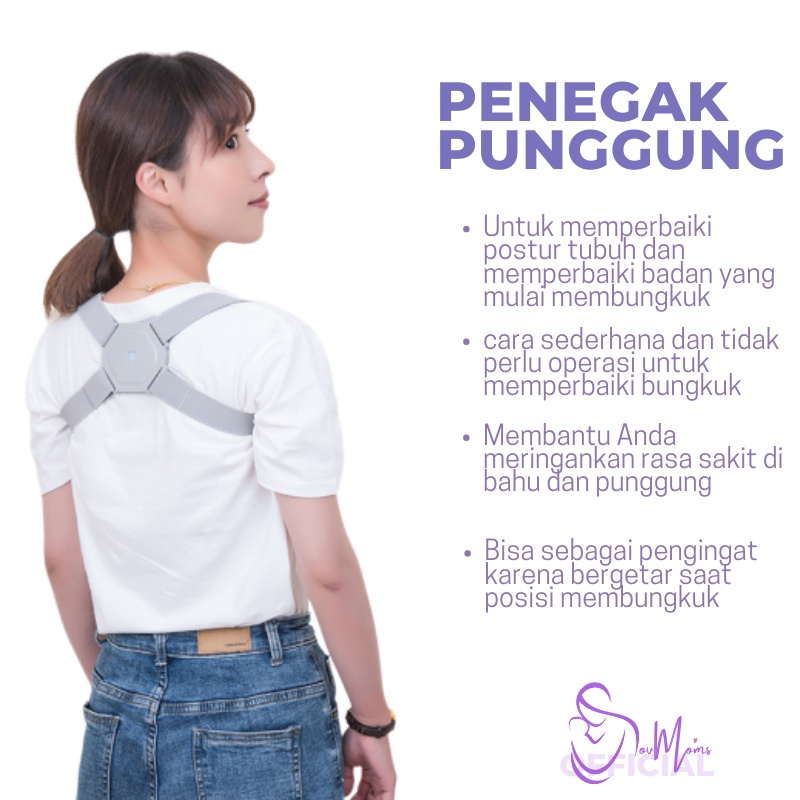 Penegak Punggung Wanita Pria Anak Posture Corrector Korektor Postur Punggung Bungkuk Alat Terapi Syaraf Kejepit Sensor Otomatis
