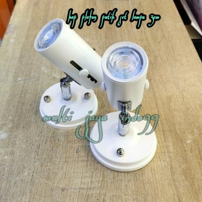 Kap Lampu Sorot E27 3Cm Plafon White+Led 5Watt/Kap Spotlight E27