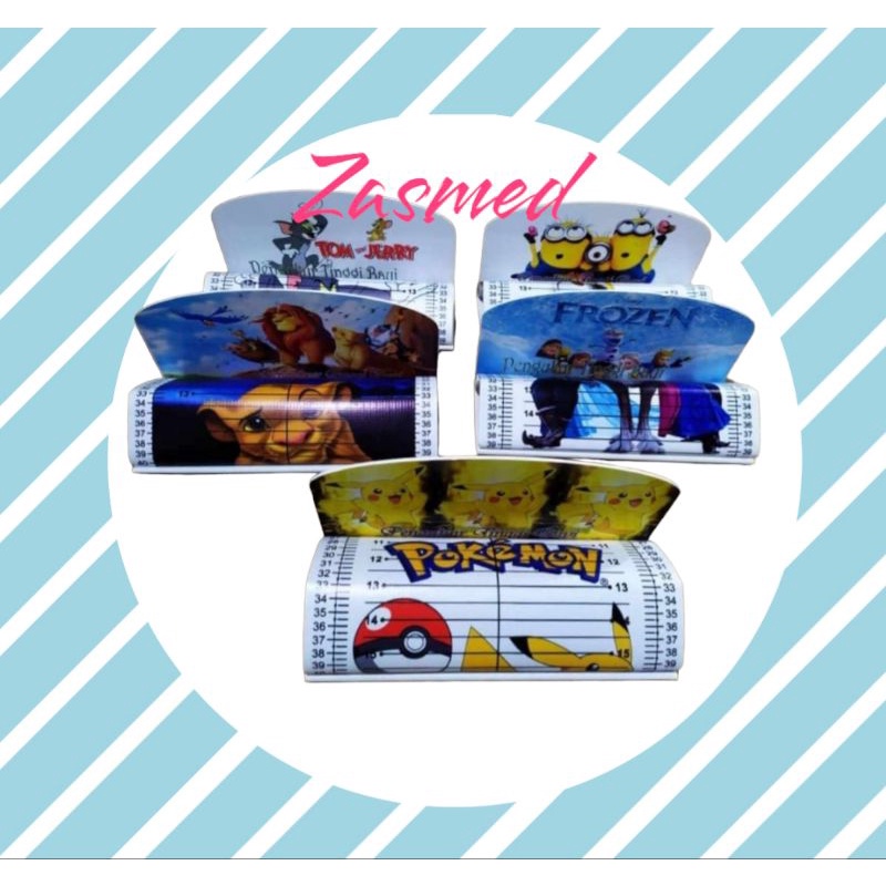 Pengukur panjang bayi akrilik karakter / infantometer / wbc bayi