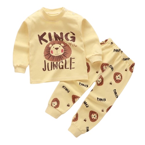 Setelan Baju Piyama Anak Laki Laki &amp; Anak Perempuan KING JUNGLE