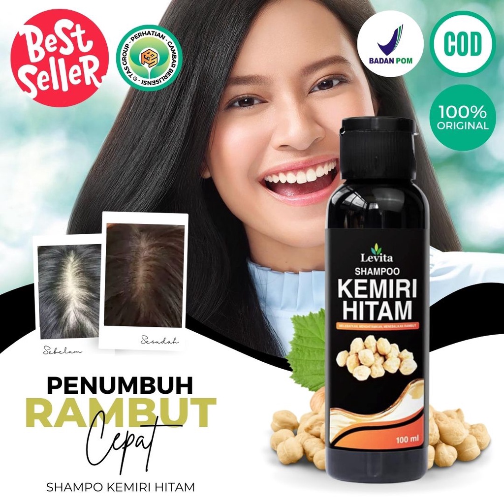 Jual Levita Minyak Kemiri Bakar Shampoo Pemanjang Rambut Sampo Penghitam Rambut Beruban Shampo 