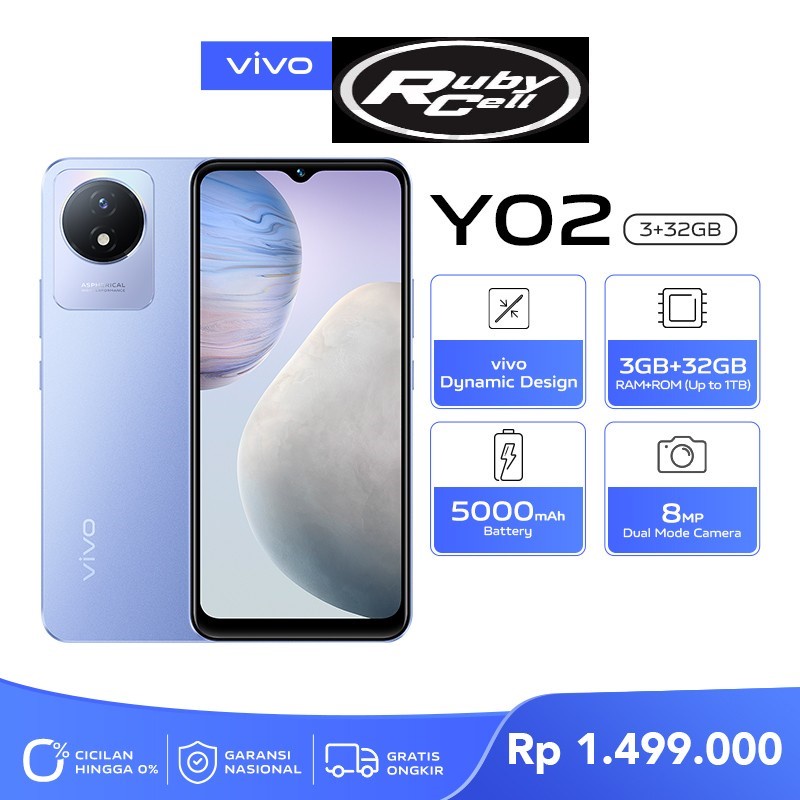 vivo Y02 (3/32) - Dynamic Design, 5000mAh Battery, Dual-Mode Camera