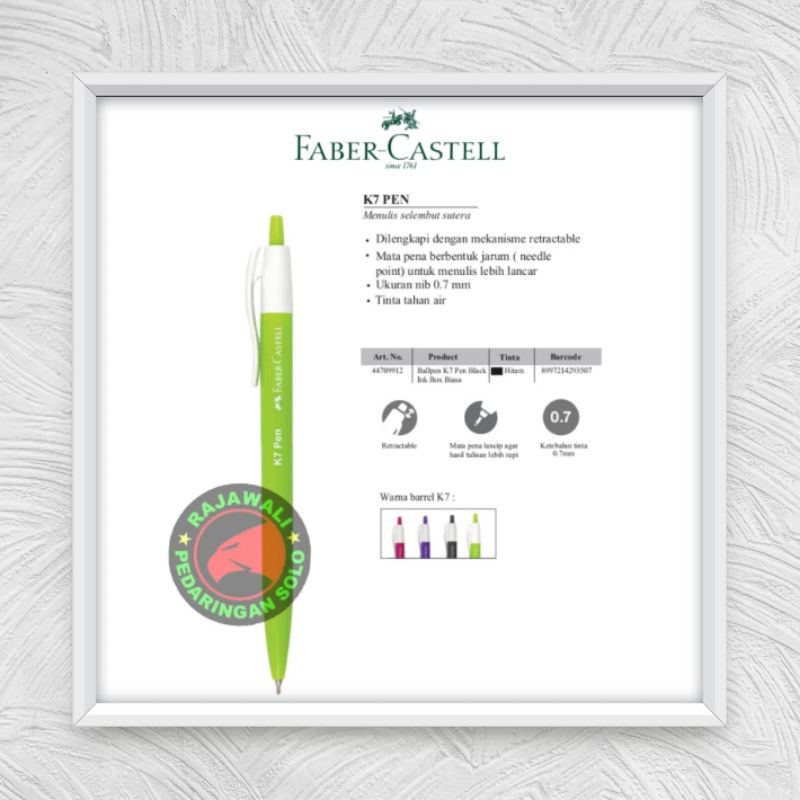 

ECER SATUAN PULPEN TAHAN AIR FABER CASTELL TINTA TAHAN AIR