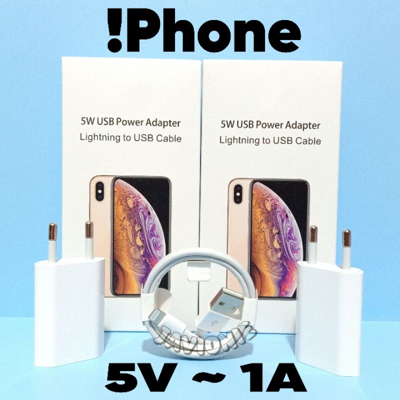 Charger Casan Cas !Phone 5 5S 5C 6 6S 6S+ 7+ 8+ 7 8 PLUS Fast Charging Kabel Lightning 5W 18W