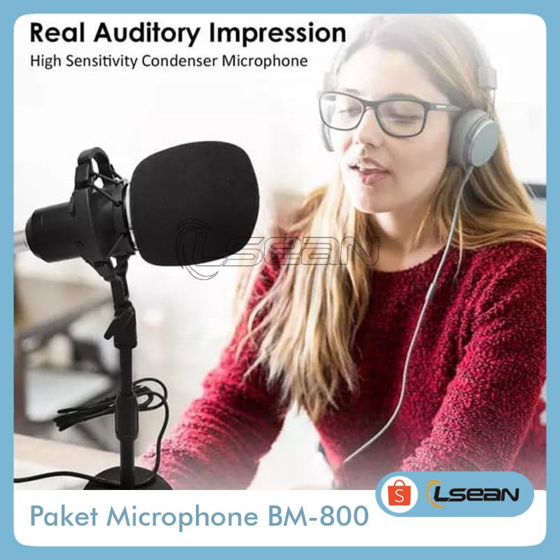 PAKET MICROPHONE CONDENSER RECORDING BM-800 MIC STUDIO PROFESSIONAL