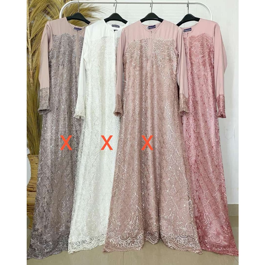 GAMIS DRESS QURRATUAINI PINK DRESS PESTA KONDAGAN,LAMARAN DAN WISUDA