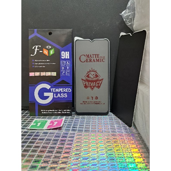 Tempered Glass Spy Redmi A1, Vivo Y02, Vivo Y16, Vivo Y22, Vivo Y35, Samsung A04, Samsung A04E, Samsung A04S, Samsung A04 Core, Realme C3, Realme C30, Realme C31, Realme C33, Realme C35, Oppo A17, Oppo A57 Tempered Glass Ceramic Matte Privacy SPY TG SPY