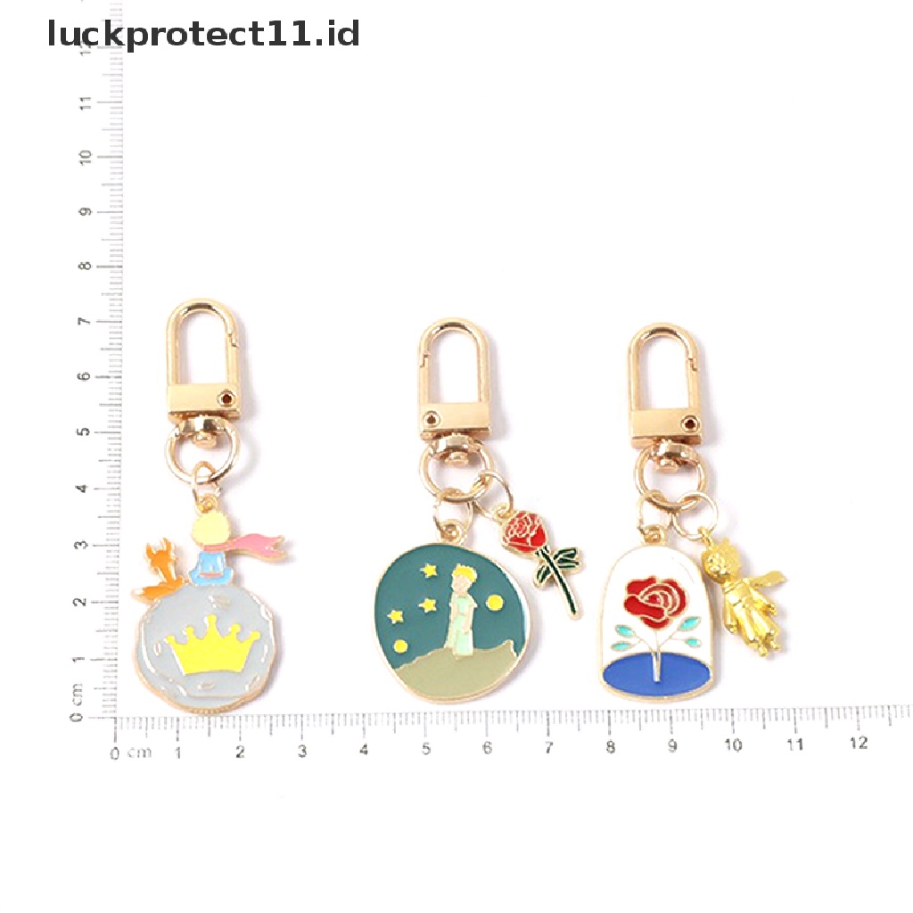 /Fashion Hot// Fashion// 1pcs Lovely Rose Boy Little Prince Pendant Key Chain Gantungan Kunci Planet Rubah Kecil.