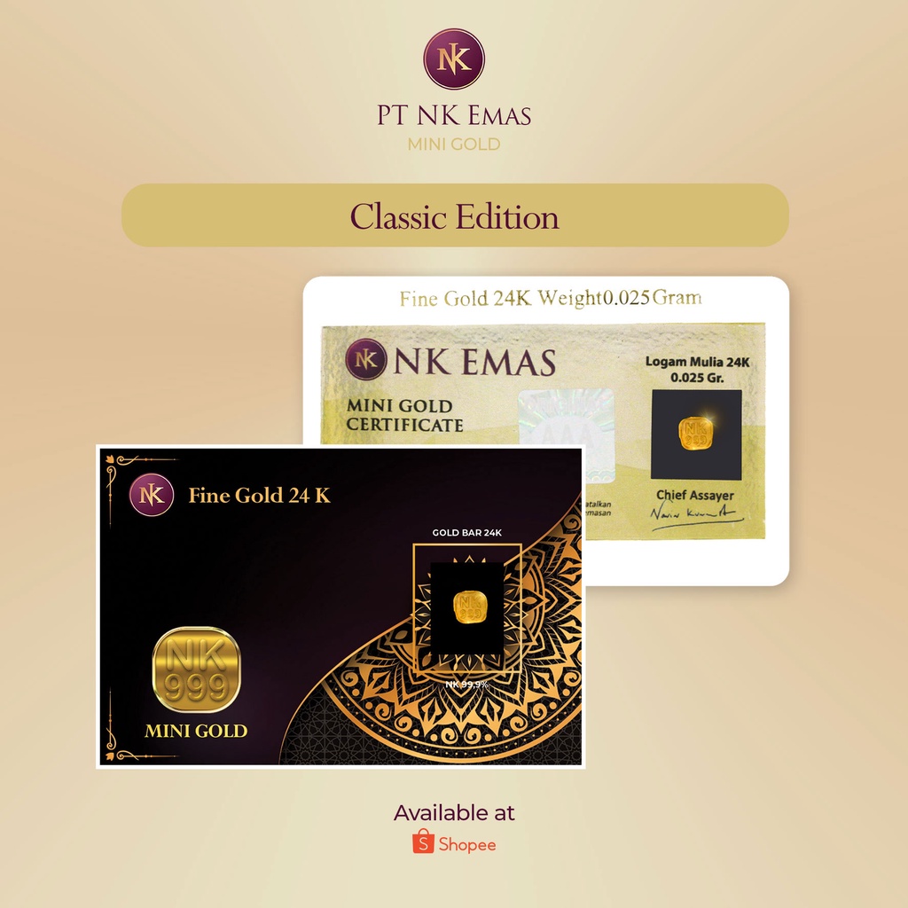 5 Pcs NK Mini Gold 0.025 Gram (Classic Envelope Edition) A
