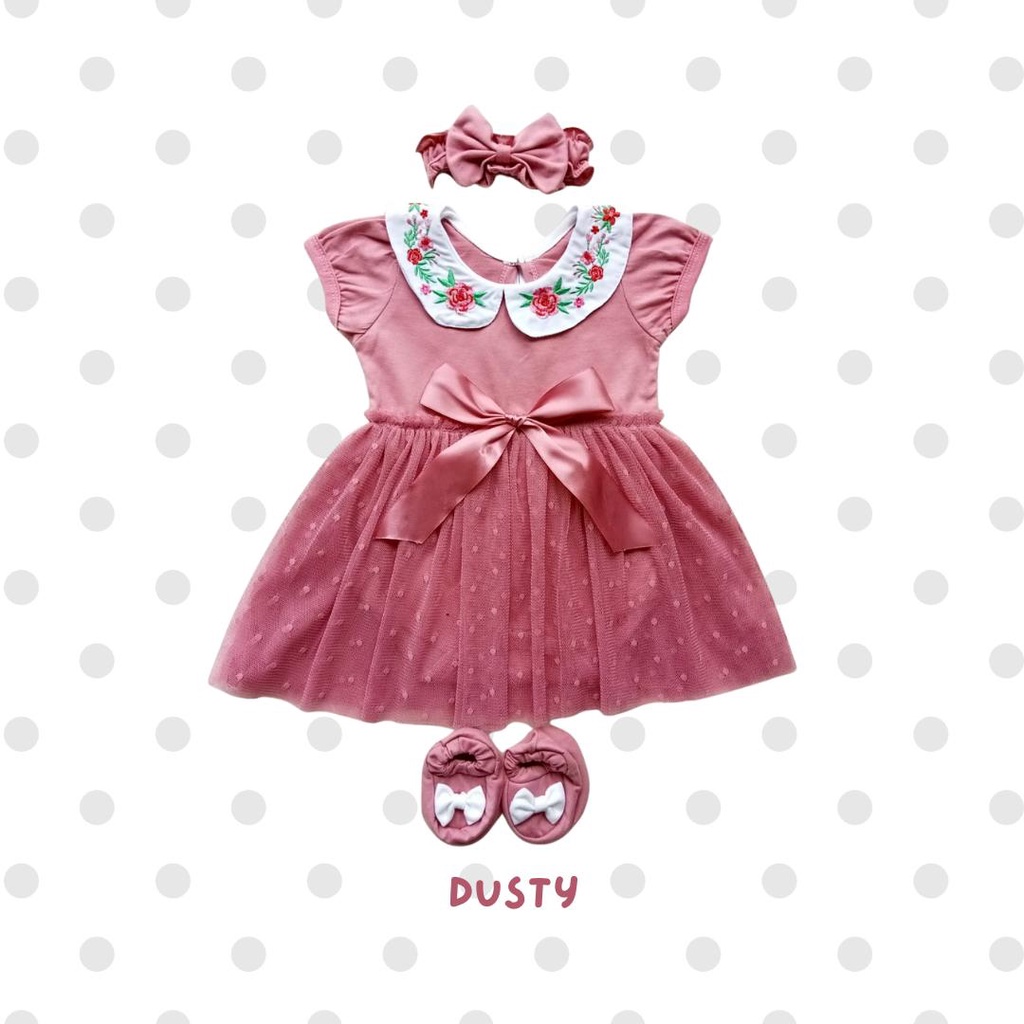 GROSIR TIARA BABY JUMPER SET (free bando + sepatu)