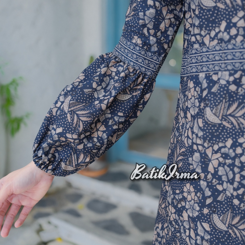Tunik Batik Wanita Lengan Balon Tunik Batik Terbaru Motif Jaiz Batik Irma