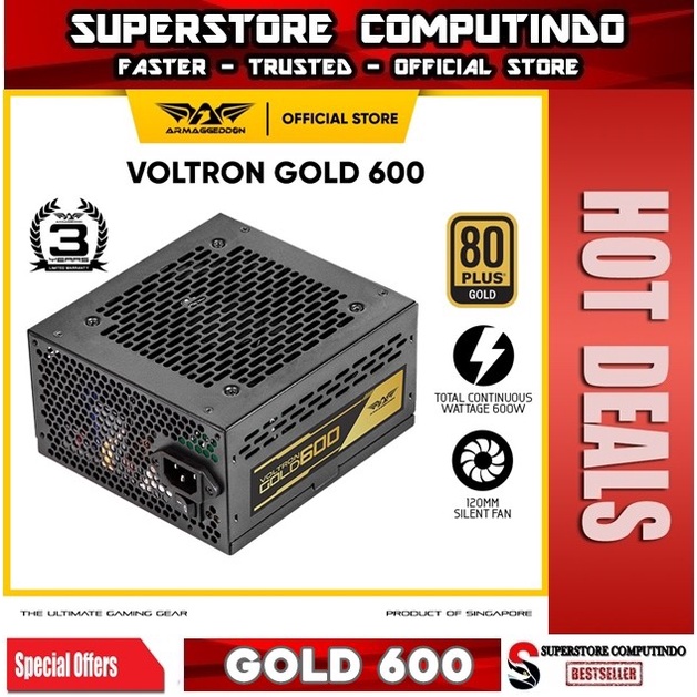 Power Supply Armaggeddon Voltron Gold 600 PSU 80+ Gold Certified