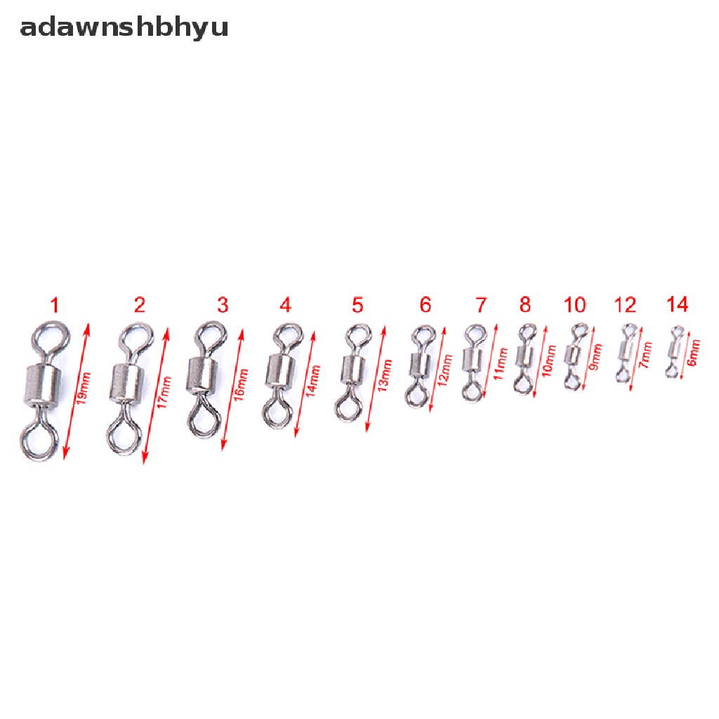 Adawnshbhyu 50PCS Barel Pancing Bearing Rolling Putar Padat Ring Lures Konektor11Ukuran  Id